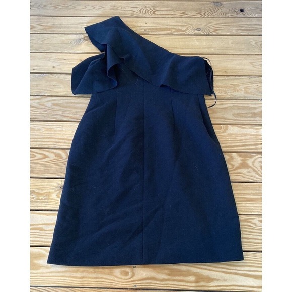 Slate & Willow One Shoulder Ruffle Dress Size Large Women’s Black - Picture 2 of 7